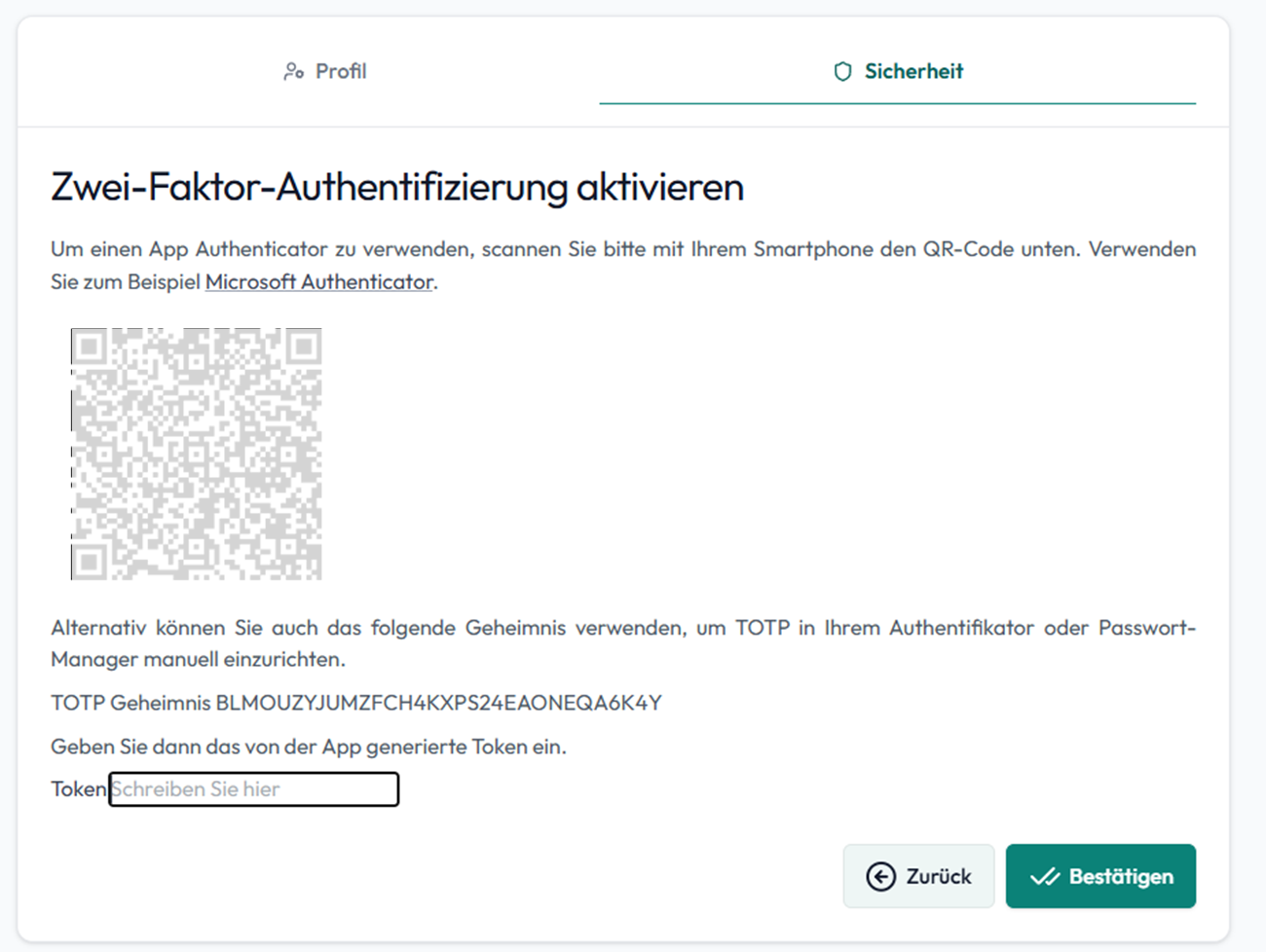 2-Faktor-Authentifizierung in openESG